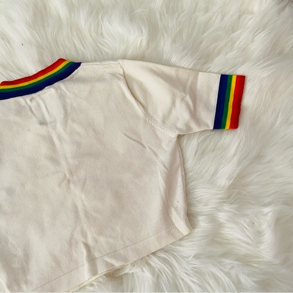 The most desired UNIF rainbow trim mock neck crop top knit sweater - Picture 5 of 5